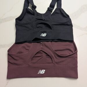 New Balance Seamless Sports Bras - Black & Maroon m